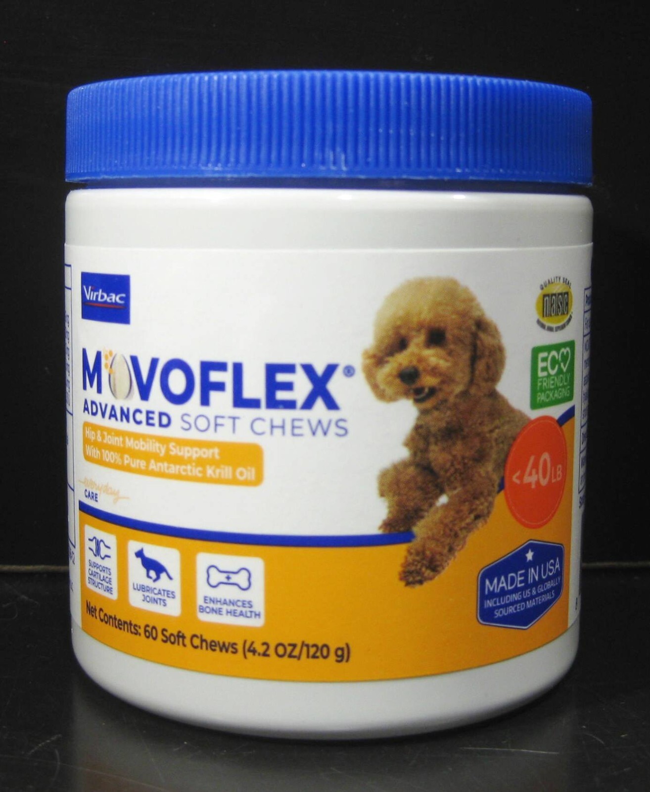MovoFlex Hip & Joint Support Soft Chews for Small Dogs up to 40 lbs (60 Chews)