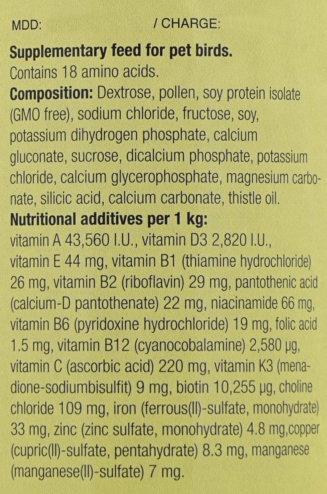 Tonic-F For Fruit-Eating Birds 100gm 3.5oz Pet Health Nutrition Supply
