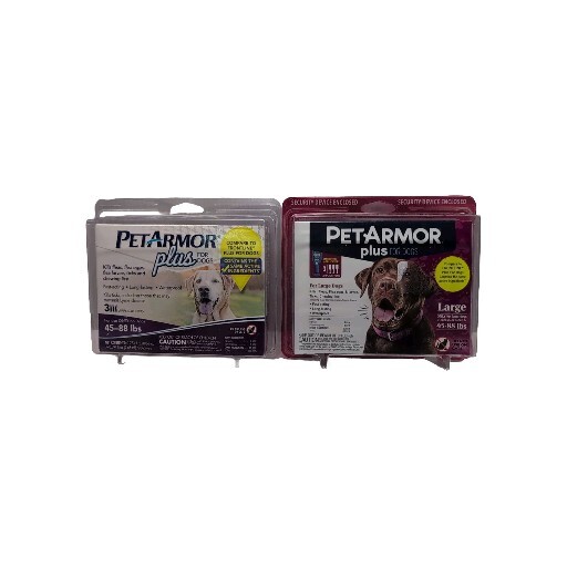 2 Pet Armor Plus for Dogs 45-88 lbs Large Kills Fleas Ticks 3 Month Supply Each