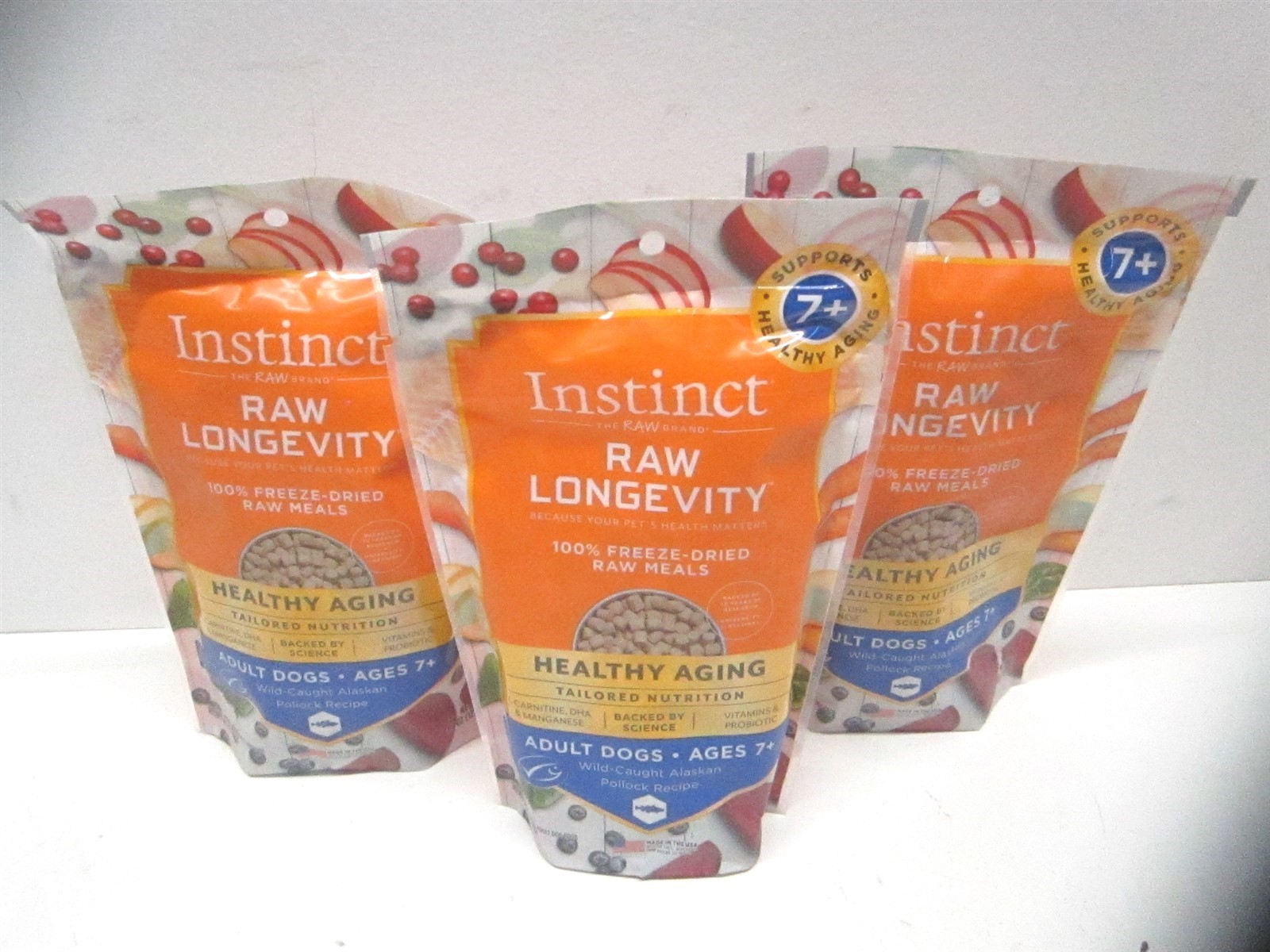 Instinct 4.5oz Pollock Raw Longevity Freeze-Dried Adult Dog Food 02/2026 – Qty 3