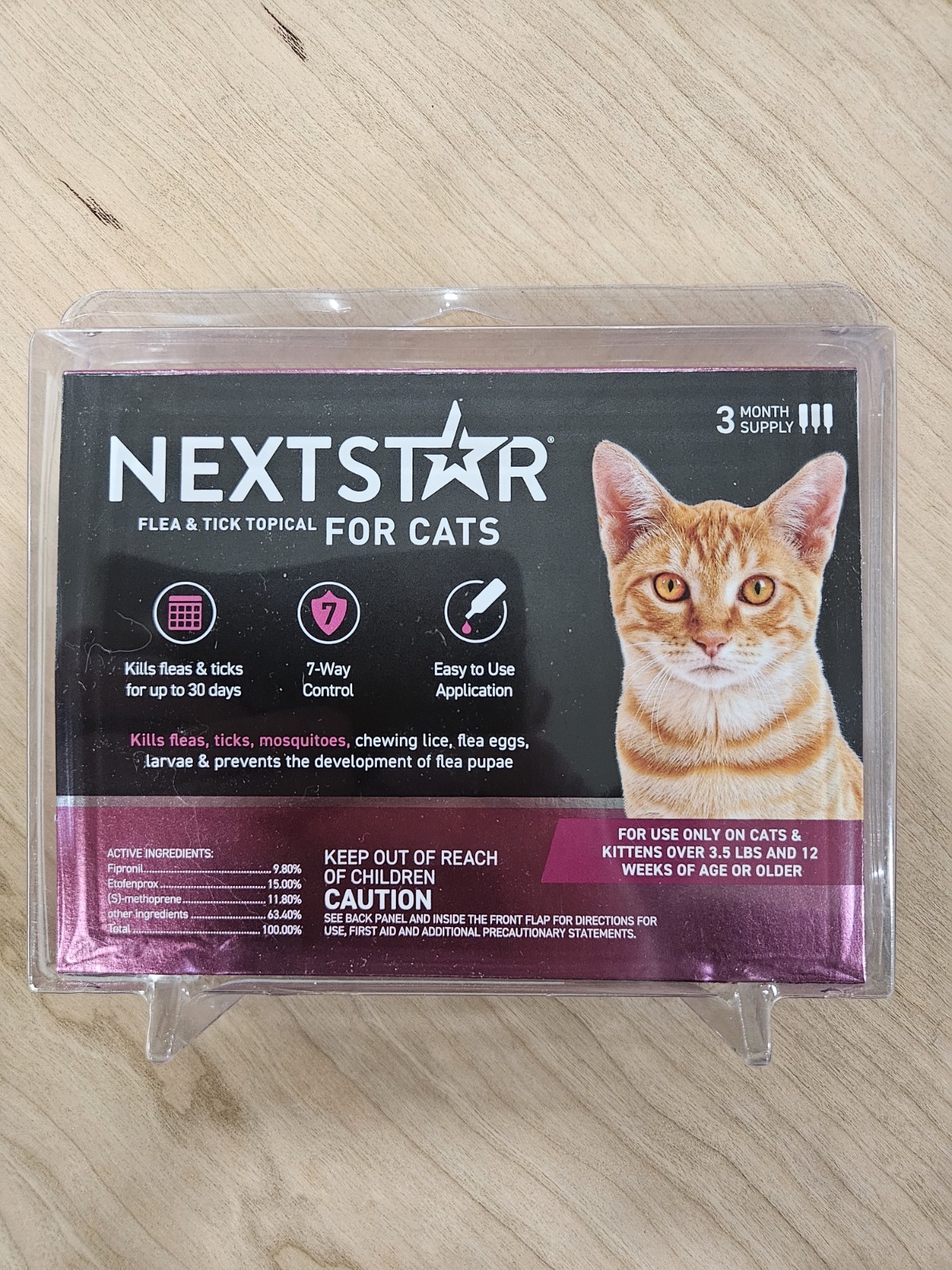 NextStar Flea & Tick Topical for Cats over 3.5 lbs Fast Acting 3 Month Supply