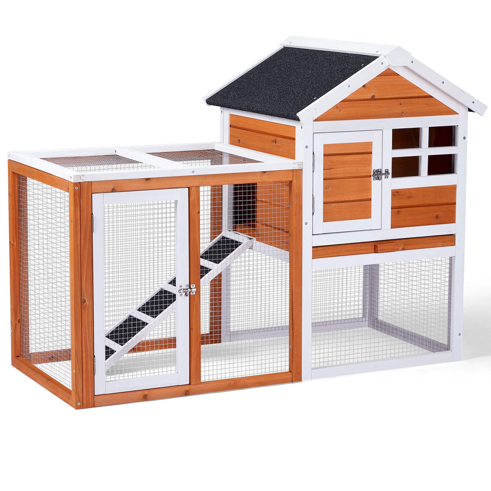 Outdoor Wooden Chicken Coop House Poultry Hutch Pet Cage w/ Nesting Box Backyard