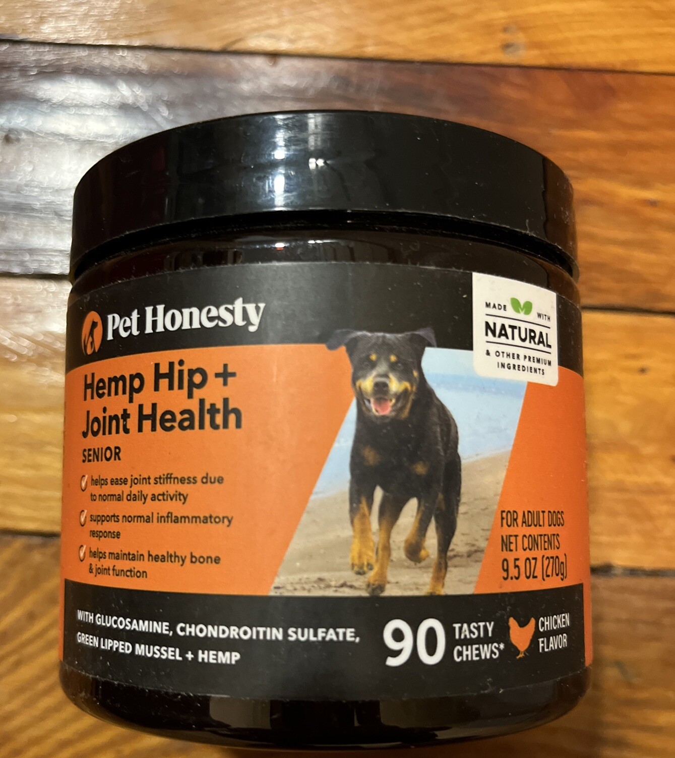 Pet Honesty Dog Hip & Joint Health Support Max Strength 90 Chews, Bacon