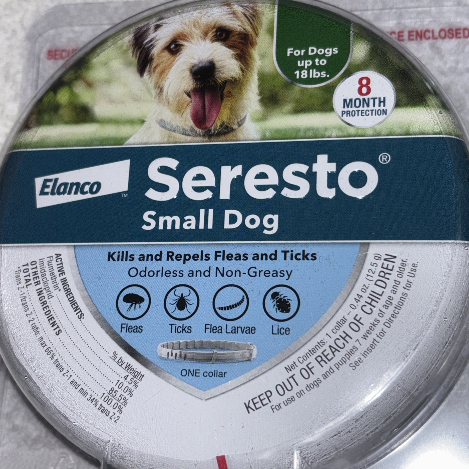 Seresto Flea and Tick Collar 8 Months Protection for Small Dogs NEW