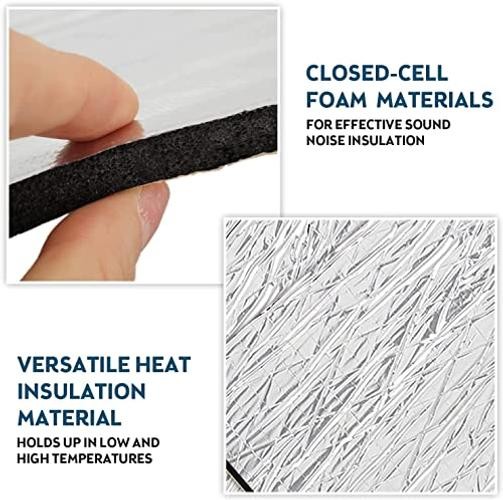 EAST FOREST 276mil 15.7”x9.8” Aluminum Foil Heat Shield Mat 21.53 sqft Sound