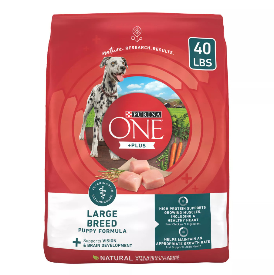 Purina ONE Plus Large Breed Puppy Formula with Chicken Dry Dog Food, 40 lb Bag