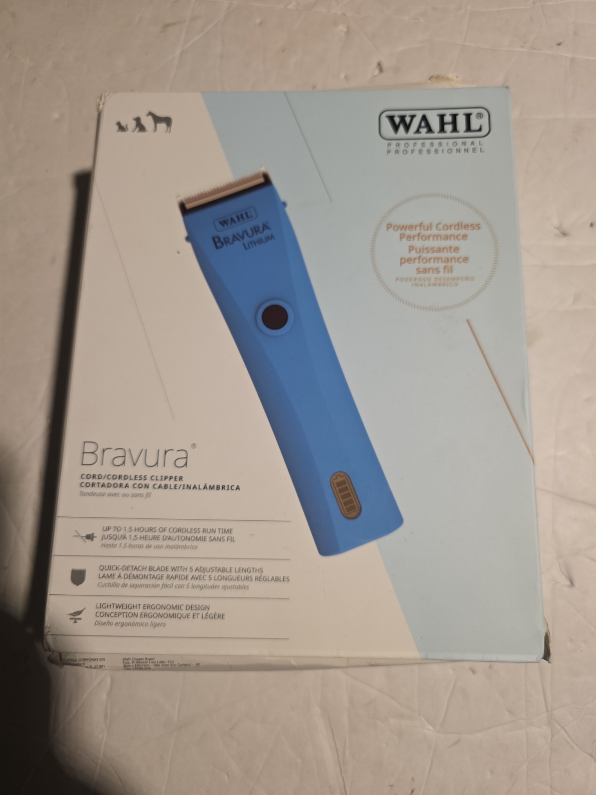 Wahl Bravura Lithium Cordless Pet Clipper Purple Professional Grooming Open Box