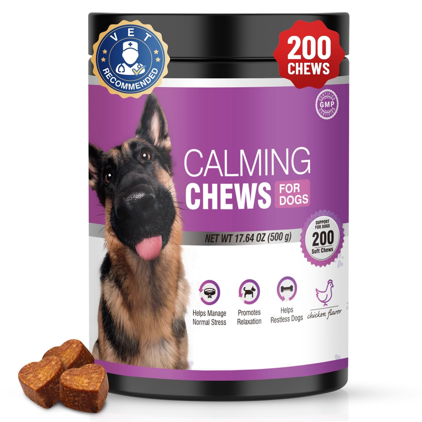 Calming Chews for Dogs 200pc Dog Calming Treat and Bites with Melatonin – Anx…