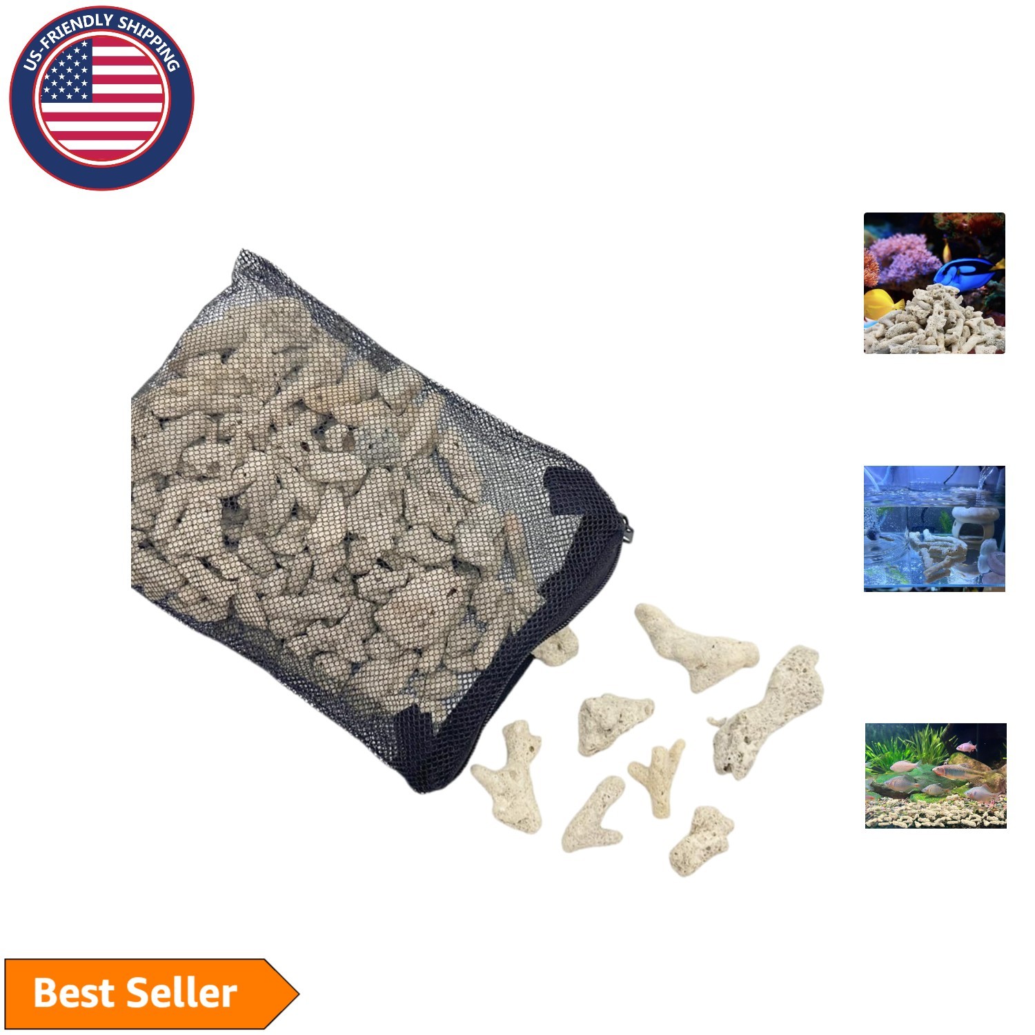Pre-Washed Crushed Coral Aquarium Filter Media – Safe for Fish & Invertebrates