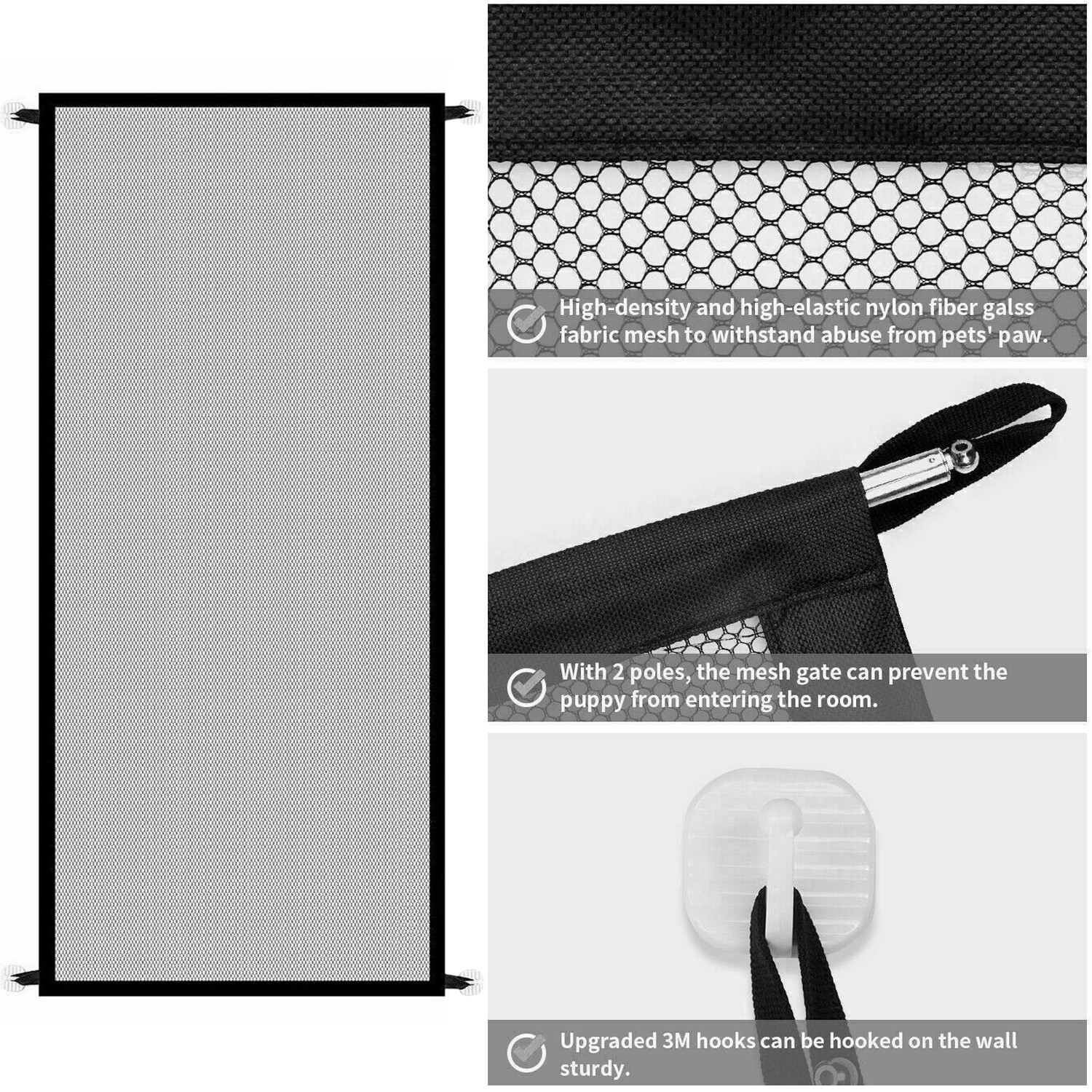 Baby Pets Dog Cat Safety Gate Mesh Fence Home Kitchen Net Portable Guard Indoor
