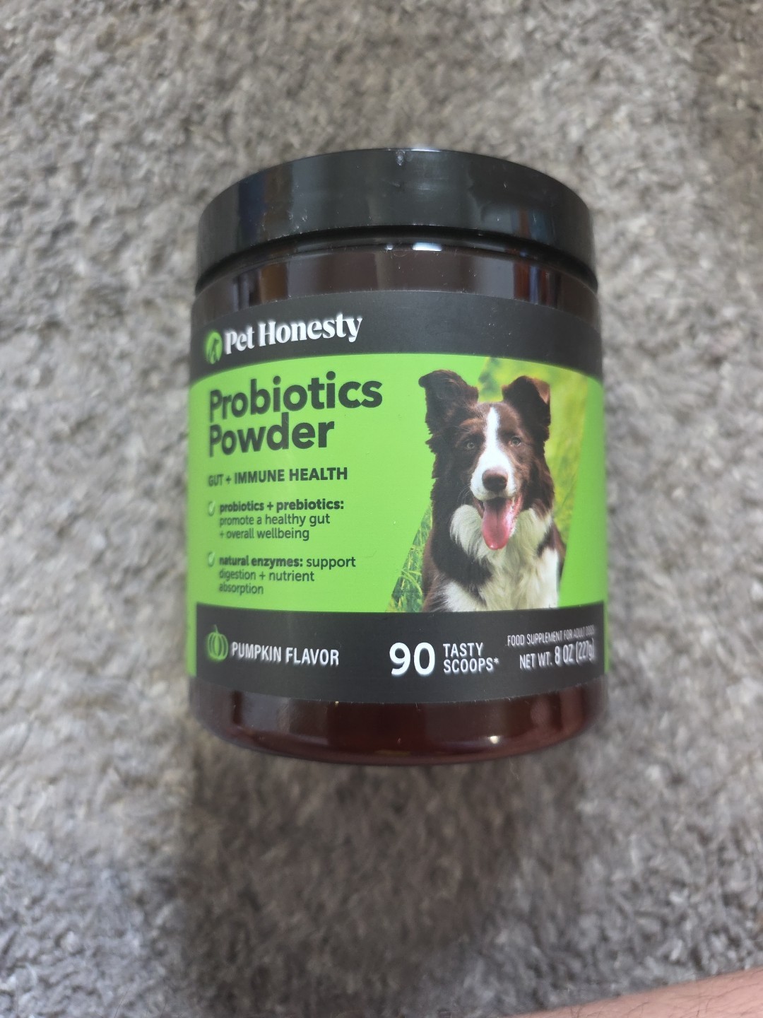 Pet Honesty Probiotics Powder Pumpkin Flavor 90 Tasty Scoops Gut Health 8oz