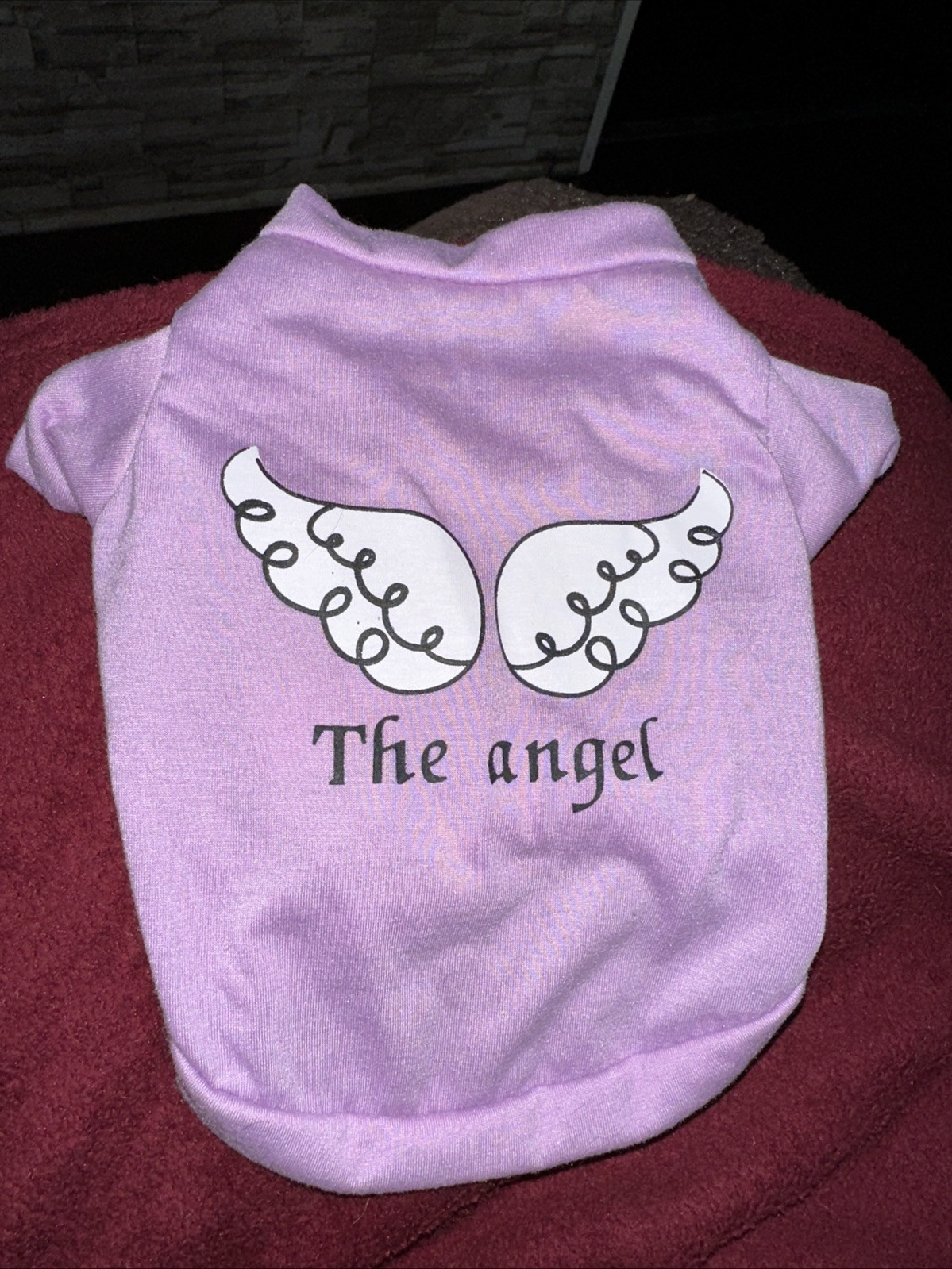 Unknown Maker Puppy/Dog Lavender Wings “The Angel”T Shirt S 4-6 Lbs