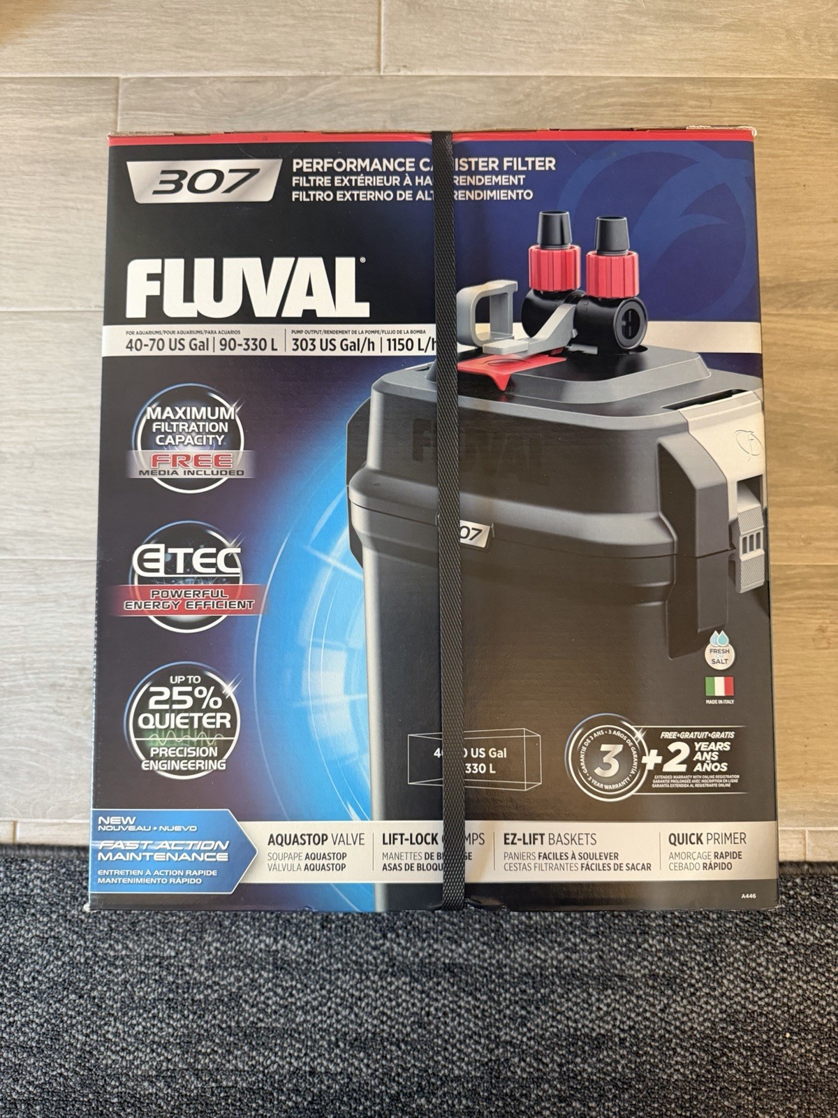 Fluval 307 Performance External Canister Filter 40-70 Gal