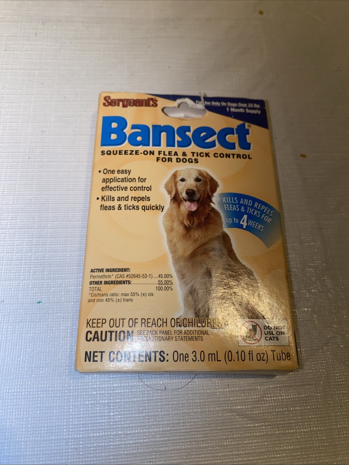 Sergeant’s Bansect Squeeze-on Dog Flea & Tick Control Over 33lbs