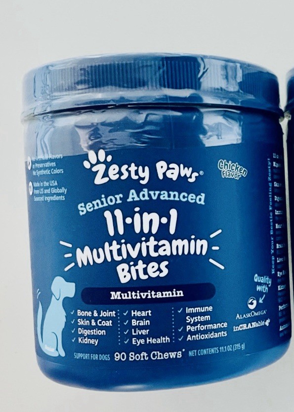 Zesty Paws Senior Advanced 11 in 1 Multivitamin Bites for Dogs Chicken 90 Chews