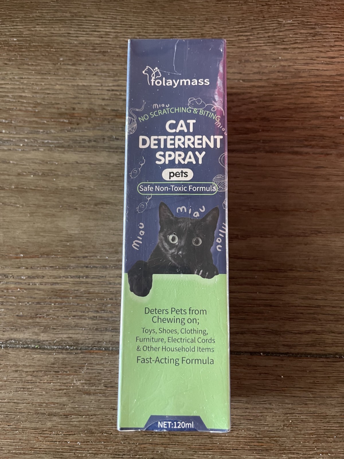 BRAND NEW FOLAYMASS CAT DETERRENT SPRAY DETERS PETS FROM CHEWING ON MISC. ITEMS
