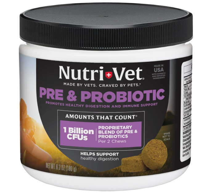 Nutri-Vet Pre and Probiotic for Dogs Digestive Health Support 120 Soft Chews NEW