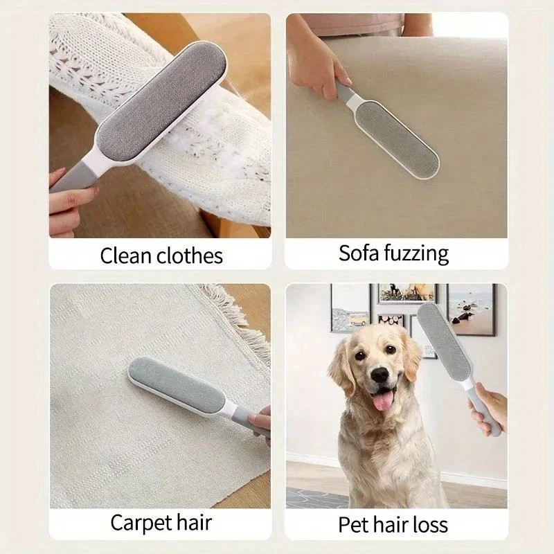 Double-Sided Pet Hair Remover, Manual Electrostatic Sticky Lint Brush, for Cat,