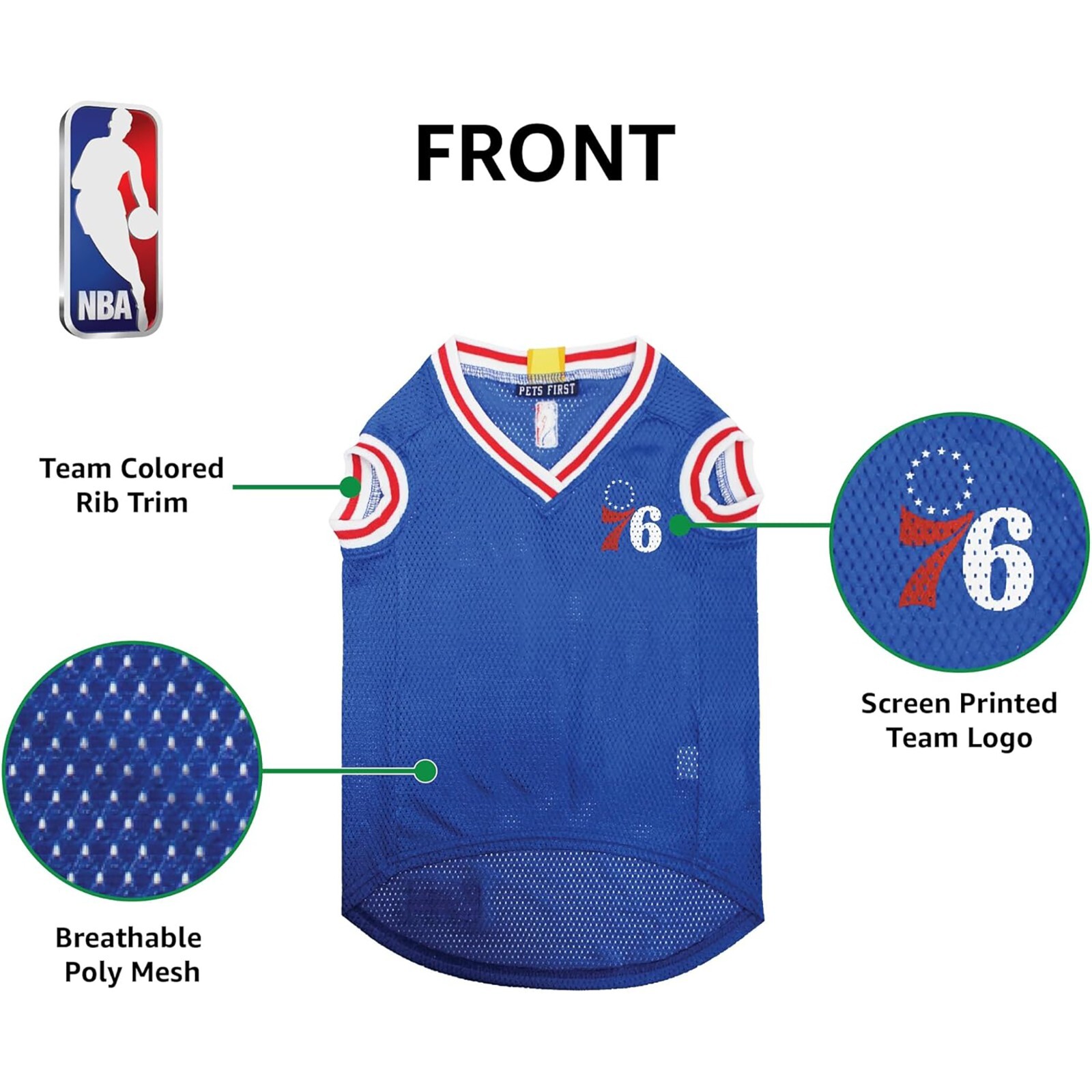 Pets First NBA Team Mesh Jersey for Dogs & Cats Sporty & Comfortable Dog Jersey