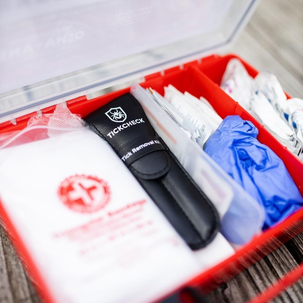 Premium Tick Removal Kit – Stainless Steel Tool, Tweezers, Leather Case & ID Car