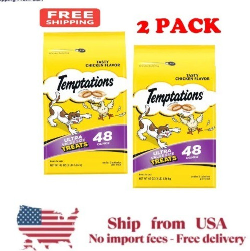 Temptations Classic Tasty Chicken Flavor Crunchy And Soft Treats For Cats, 96 Oz