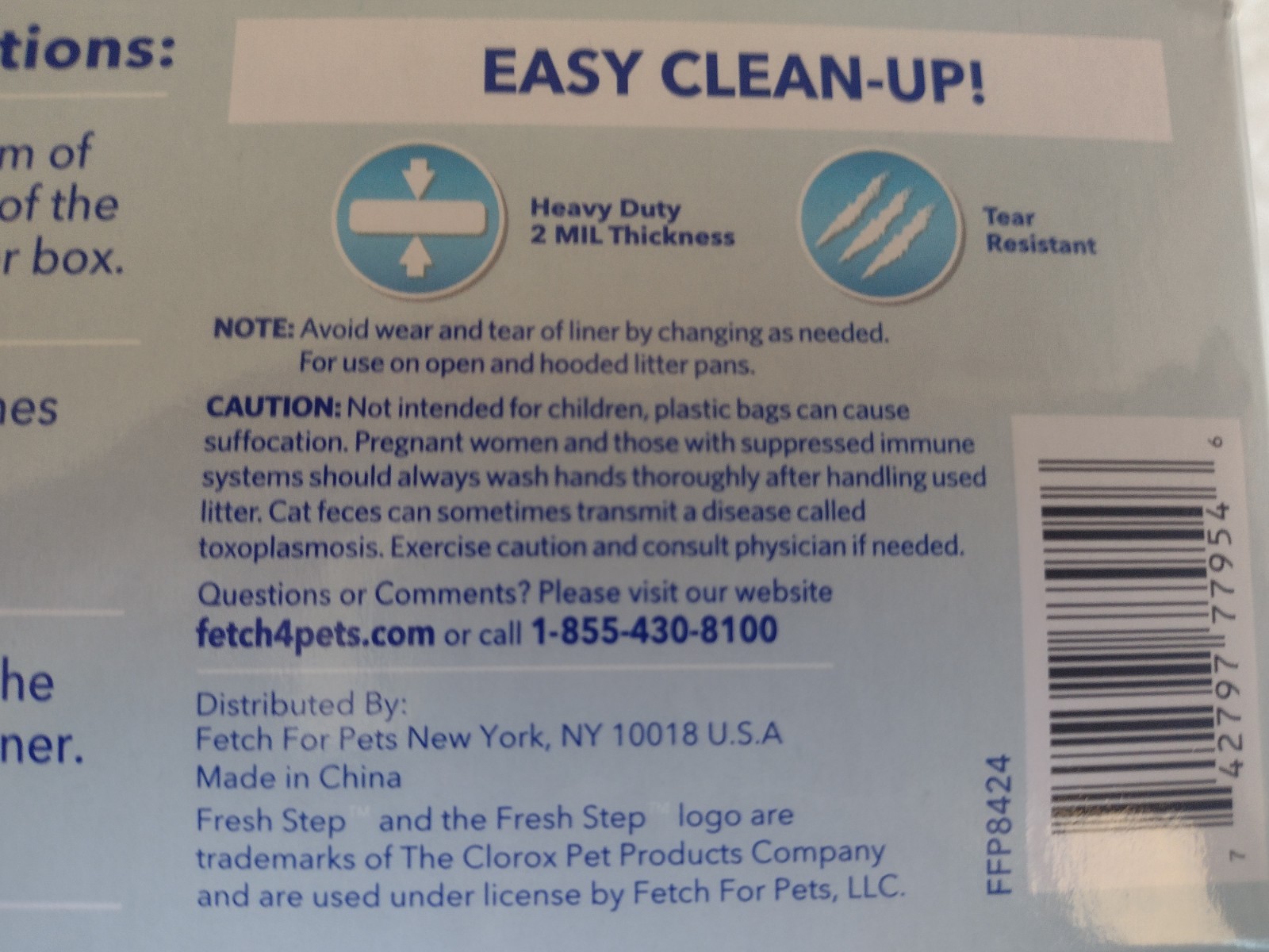 12 Boxes Fresh Step Drawstring Cat Litter Box Liners Jumbo Size Unscented 3’x19″