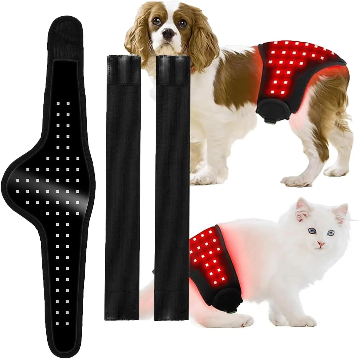 Red Infrared Light Therapy Belt Pets, 64 Lamp Beads, for Cats and Dogs