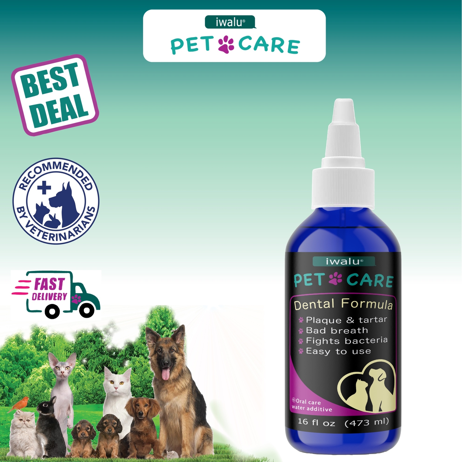 DOG STUFF Best Dog Teeth Cleaning Water Additive Pet Supplies Free Shipping USA
