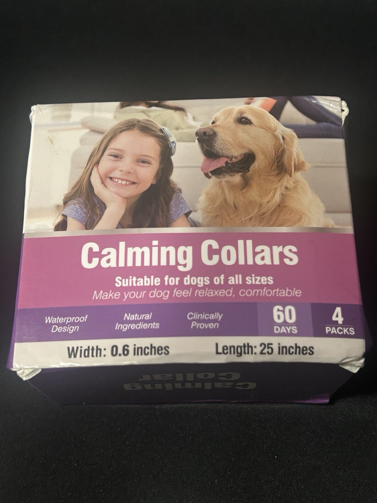 Calming Collars.Suitable for dogs of All Sizes.4 Packs.60 Days.Exp.2027/05/09