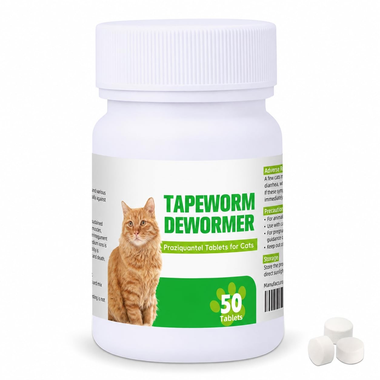 Tapeworm Dewormer for Cats Prazi-qantl Tablets Broad Spectrum Treatment