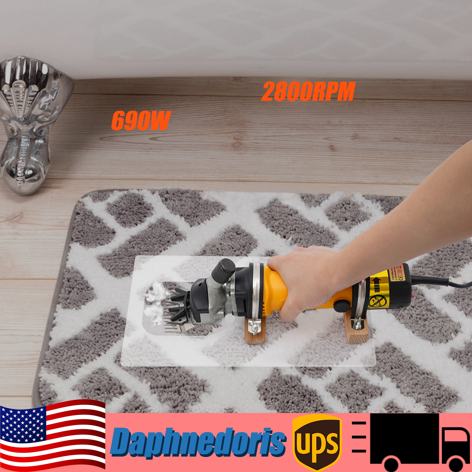Electric Carpet Trimmer Carpet Shear Low Vibration Rug Trimmer 2800RPM 690W 110V