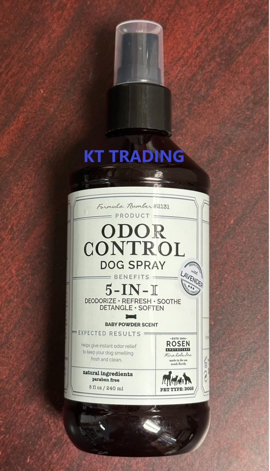 ROSEN APOTHECARY Oatmeal Tea Lavender 5-IN-1 ODOR CONTROL DOG SPRAY Baby Powder