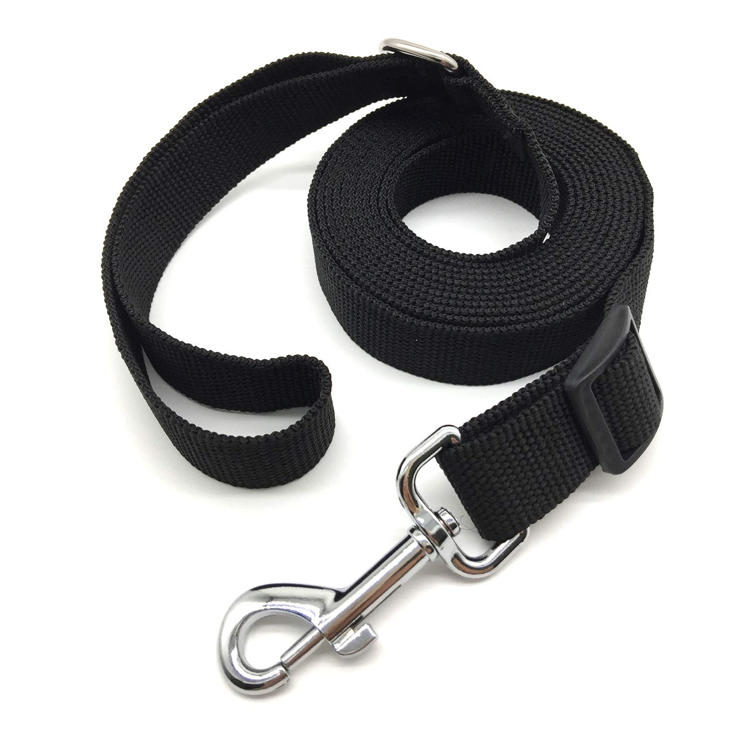 Adjustable Heavy Duty Nylon Dog Walking Leash Cord Black 10ft x 1 In