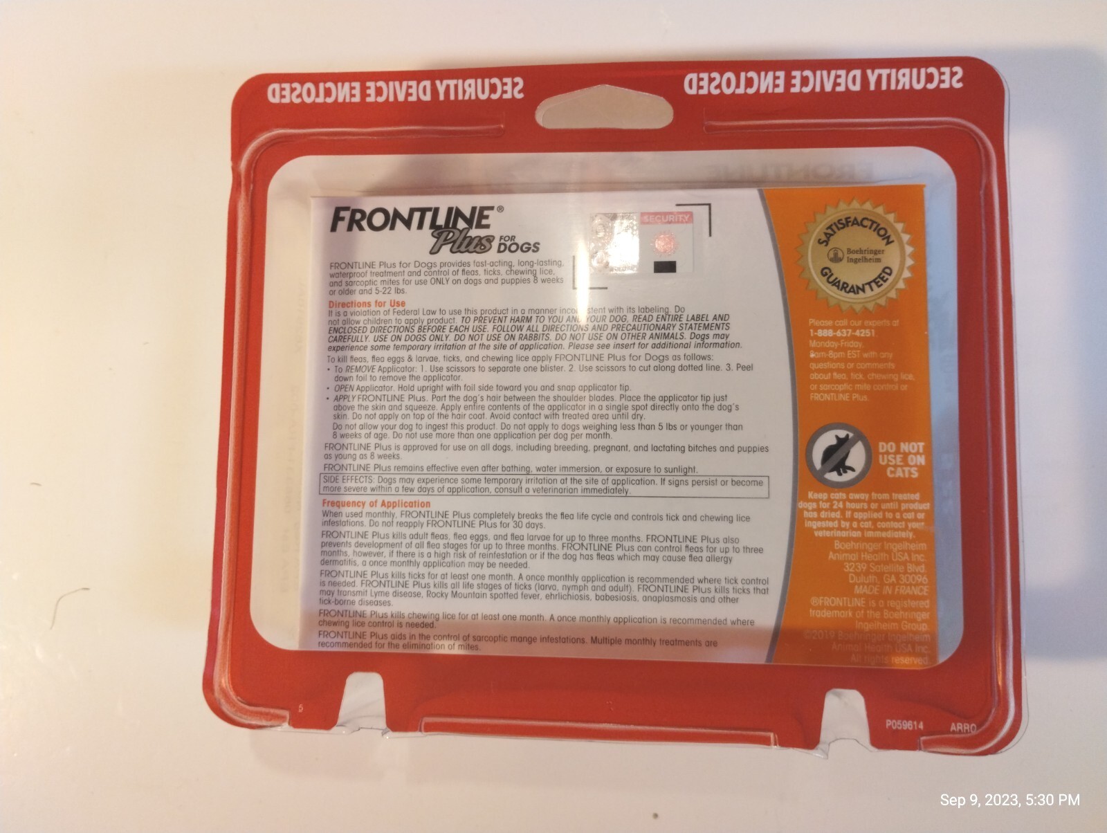 FRONTLINE Plus Flea and Tick Control for 5-22 lbs Dogs – 287010