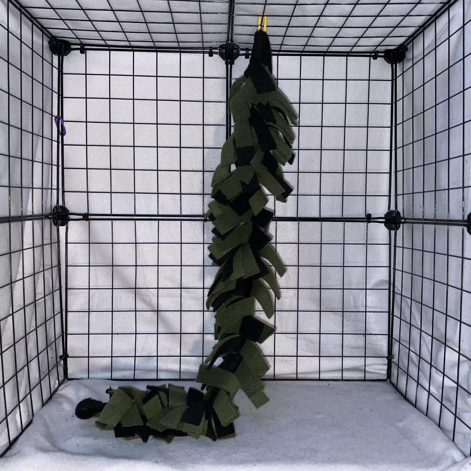 Fleece Climbing Vine, Sugar Glider Toy, Small Animal Cage Decor – Forest Green