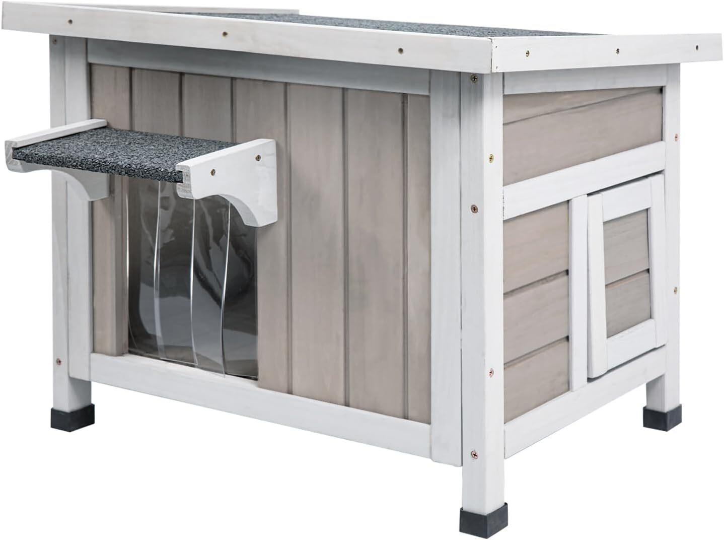 Petscosset Insulated Cat House Outdoor Cat Shelter for Feral Cats in Winter