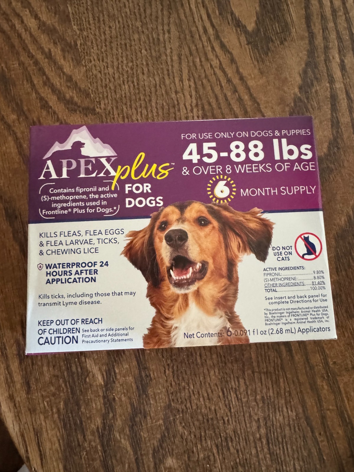 Apex Plus Flea and Tick Prevention for Dogs (45-88lbs) | 6-Month Supply