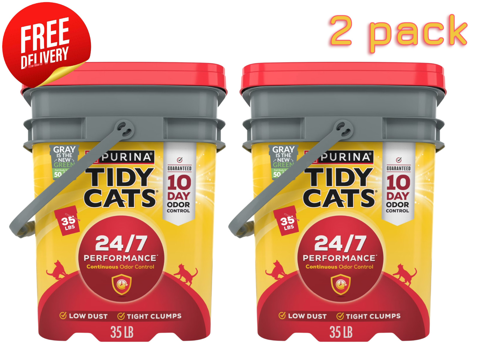 Purina Tidy Cats 24/7 Performance Clumping Litter 70lb 2 Pack