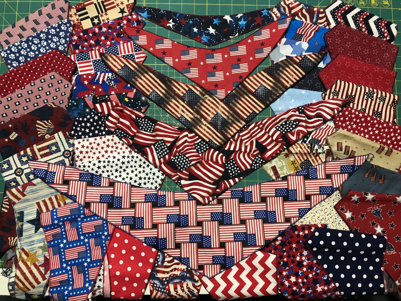 35 Patriotic July 4 Dog Grooming BANDANAS Holiday PET SCARF Tie On XS S M L XL
