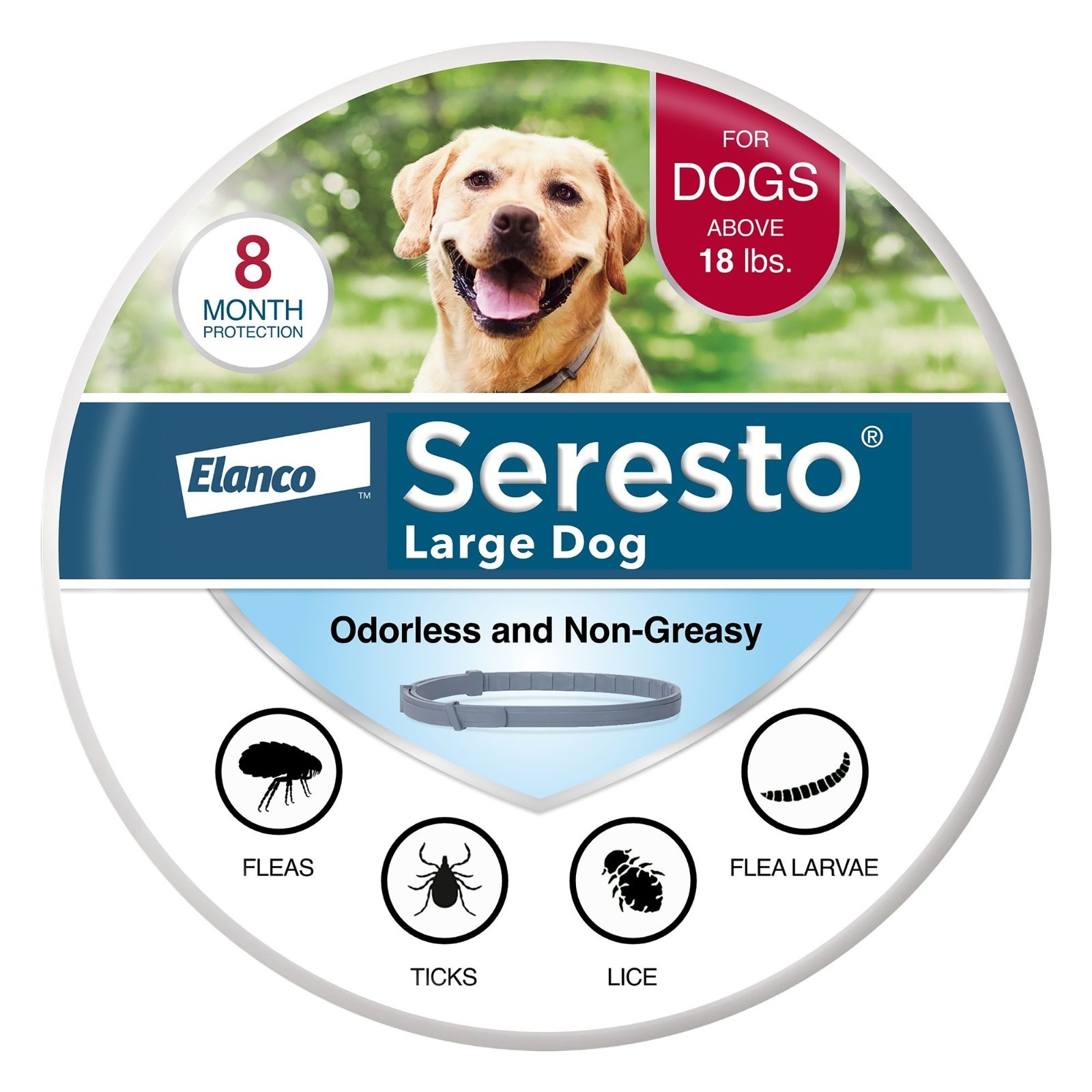 Seresto 8-Month Collar, Flea & Tick Prevention for Large Dogs over 18 lbs