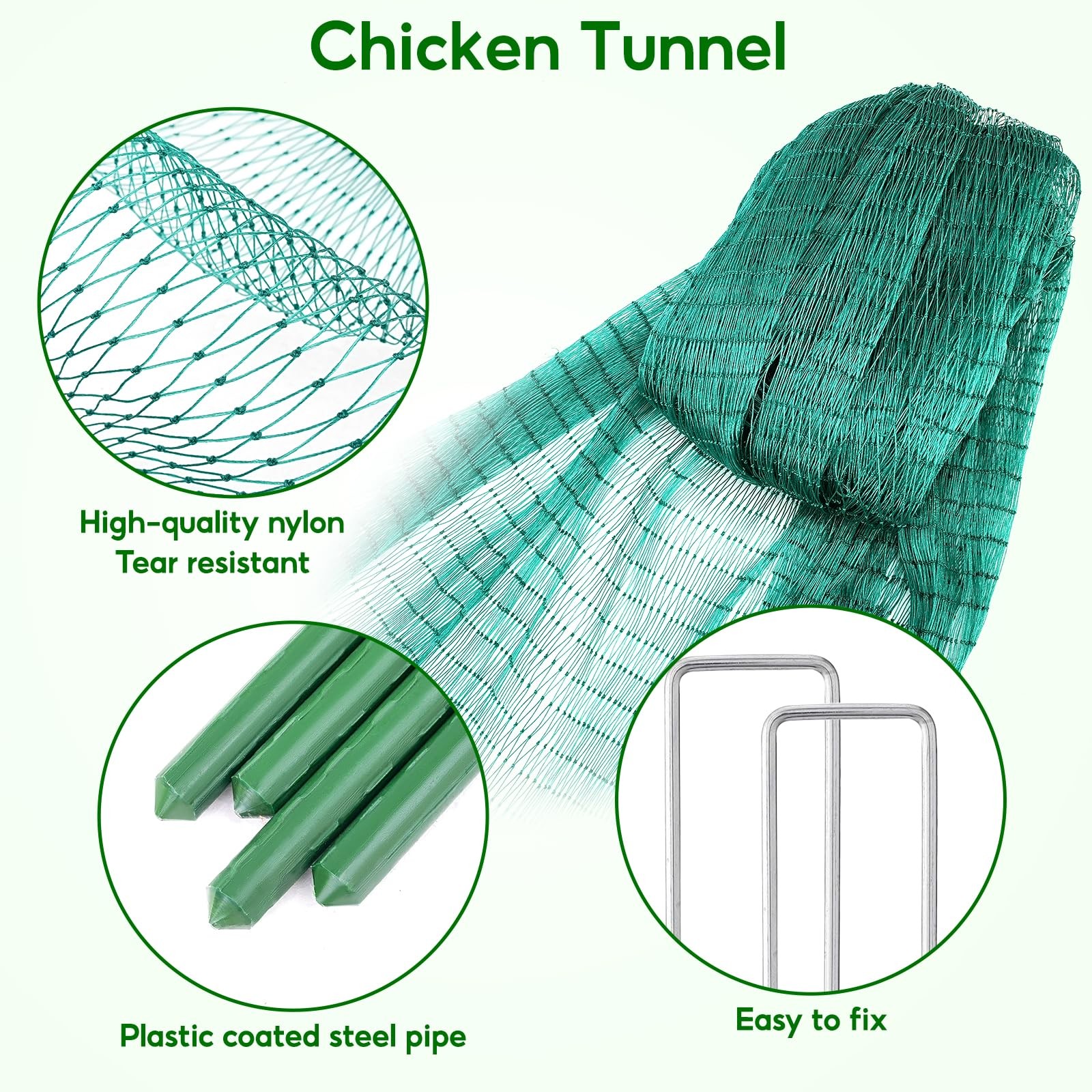 Chicken Tunnel, Chicken Coop Run, 157×31 Inches Chicken Tunnels for Outside Y…