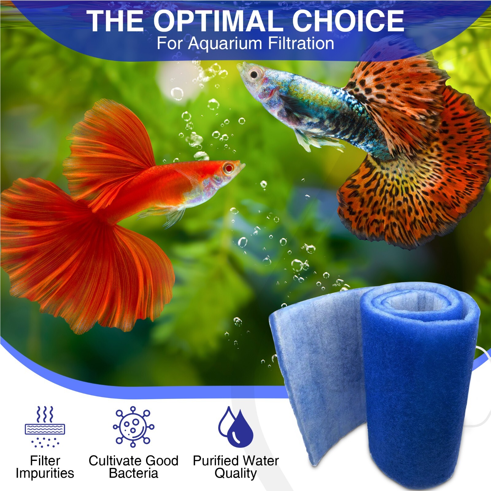 30-FT ROLL BLUE BONDED AQUARIUM FILTER MEDIA PAD 12″ X 30′ FILTER FIBER FLOSS