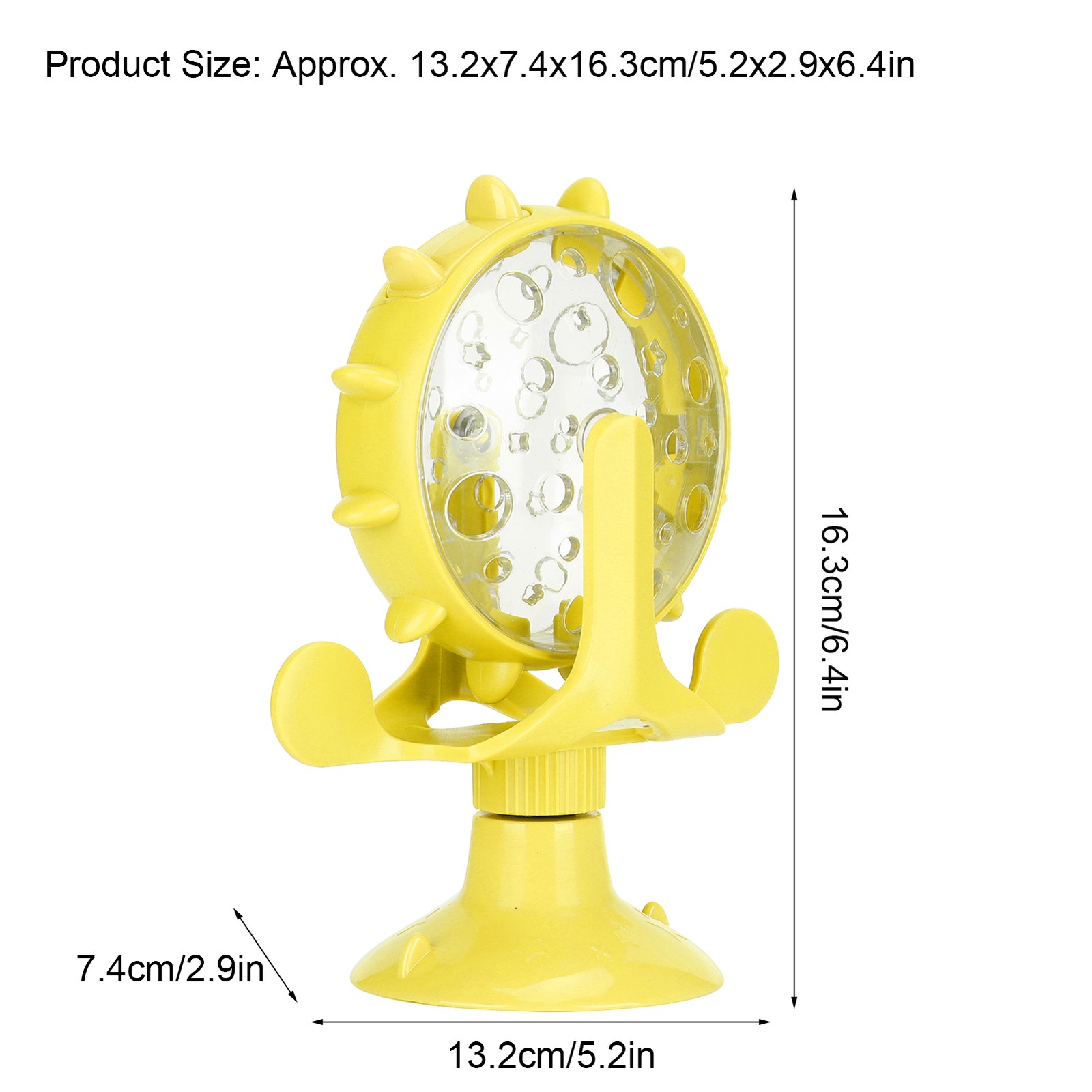 ABS Cat Treat Puzzle Toy Windmill Educational Interactive (Yellow)