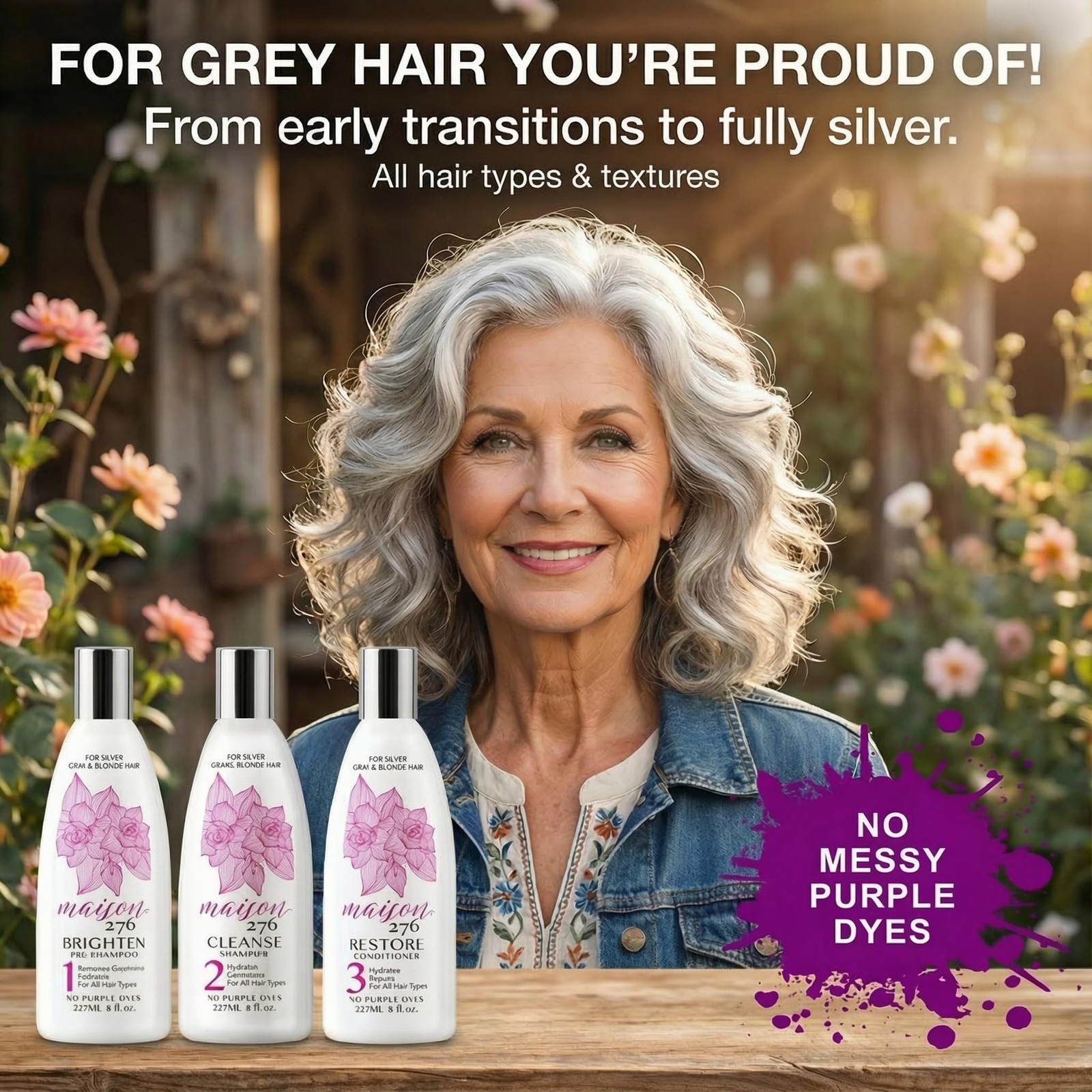 Maison 276 Pre-Shampoo, Shampoo and Conditioner for Silver, Gray & Blonde Hai…
