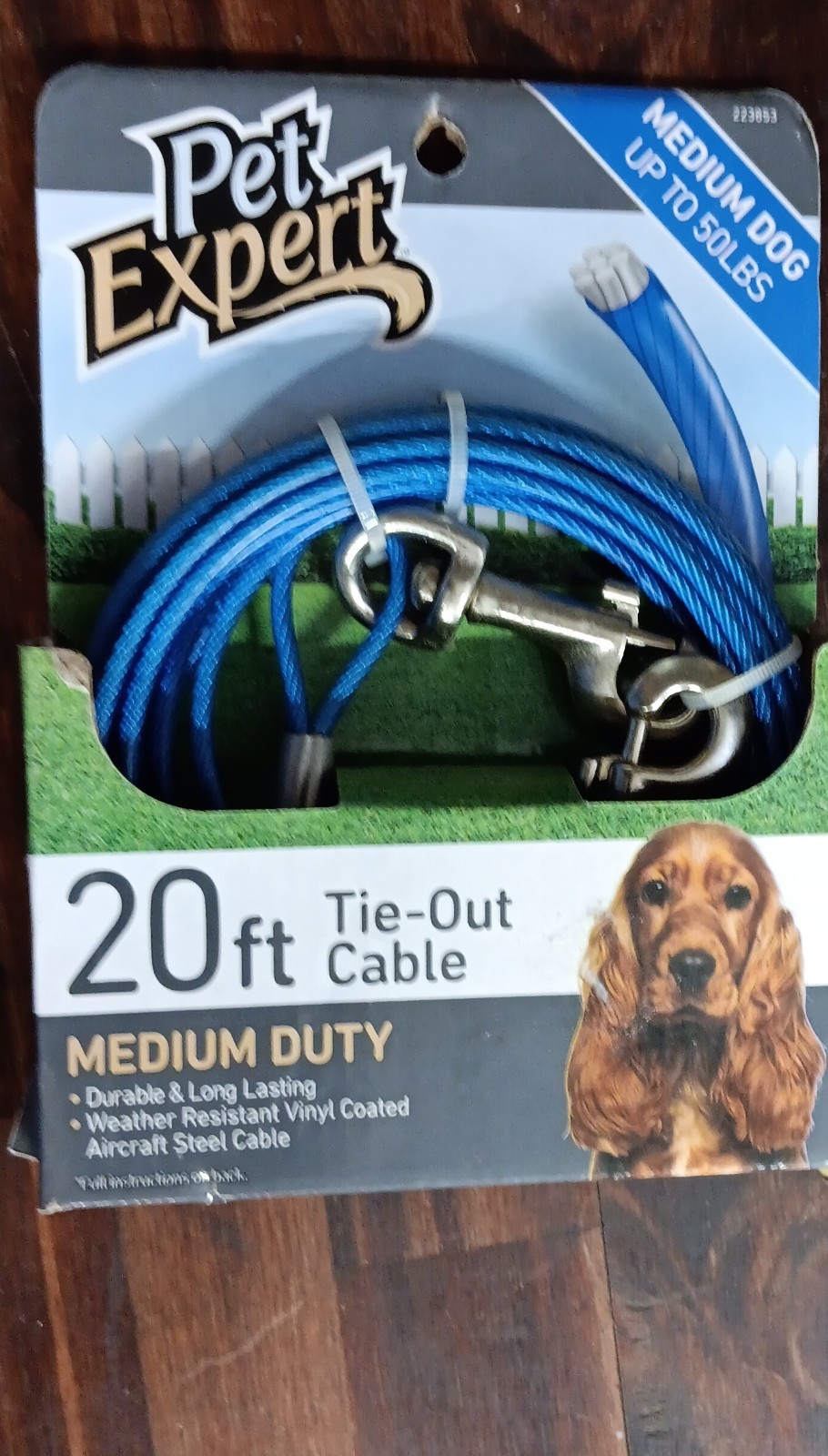Pet Expert 20ft Medium Duty Dog Tie-Out Vinyl Coated Steel Cable Medium Dogs