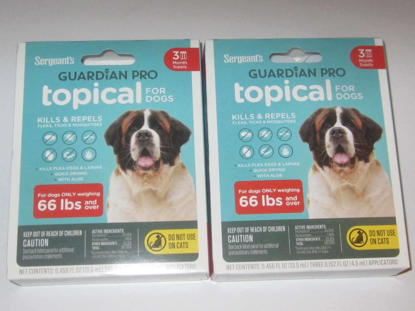 2x Sergeant’s Guardian Pro Topical Treatment Dogs over 66 lbs