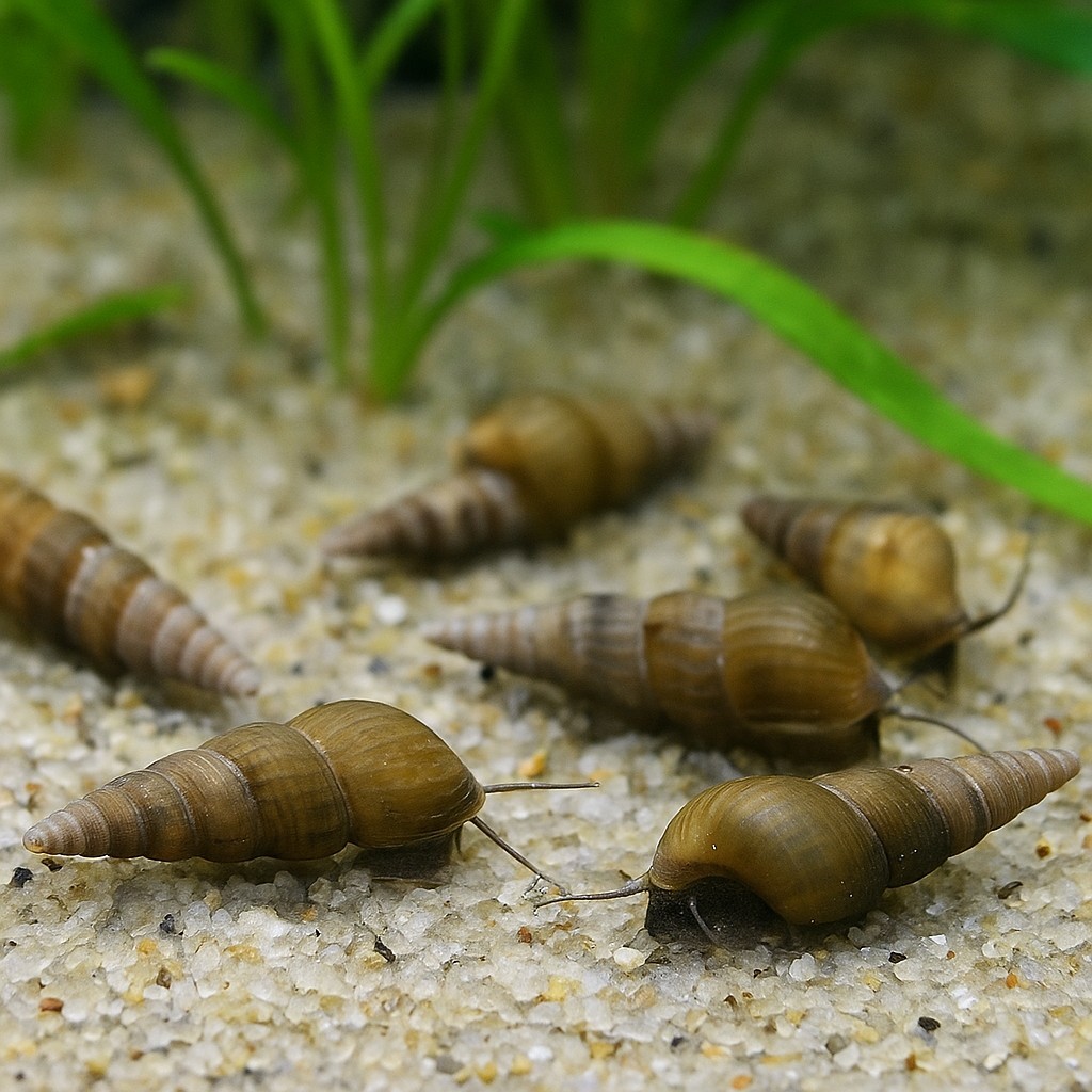 10+ LIVE Malaysian Trumpet Snails, Plus 2 Free Ramshorn Snails, Buy Two Get One