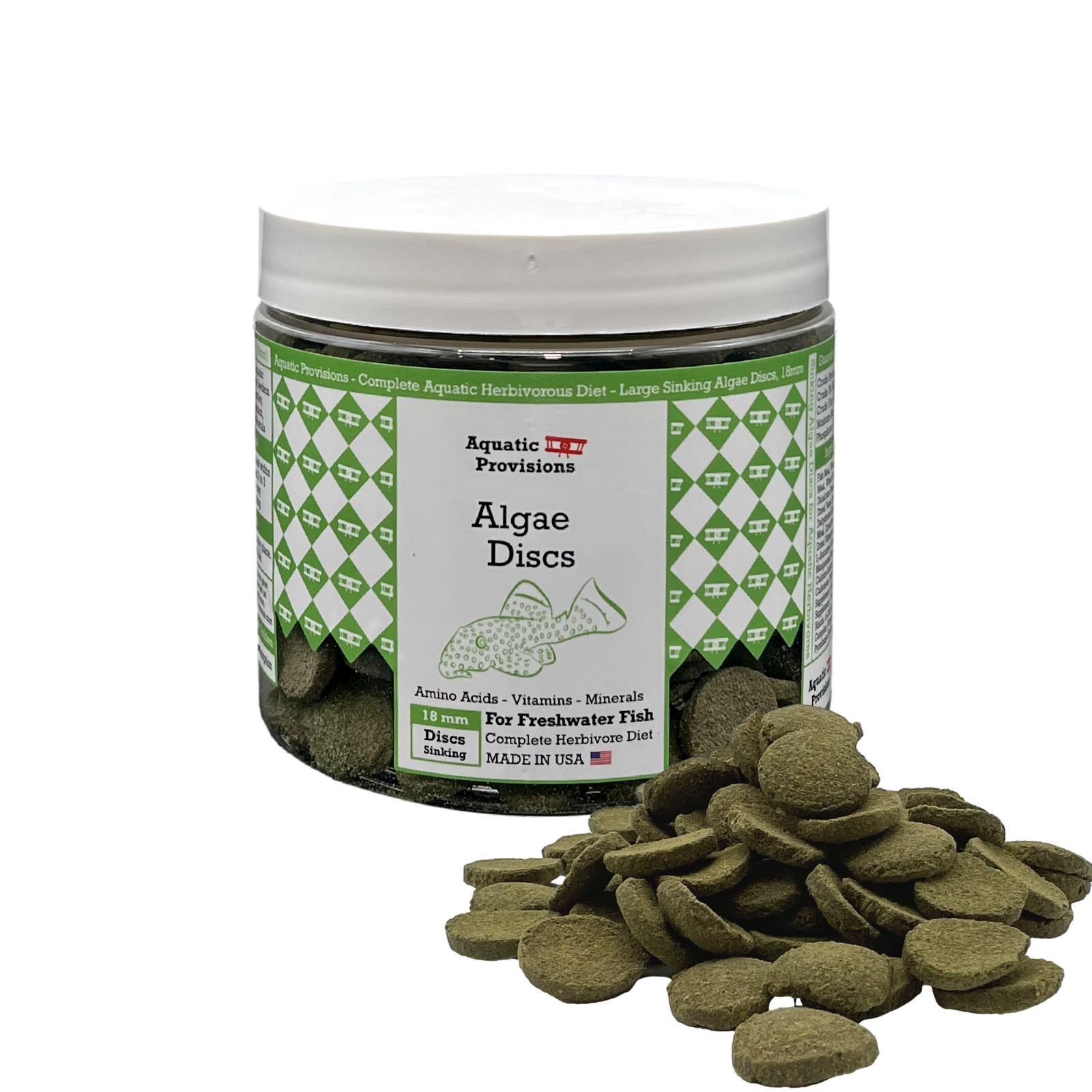 18mm Sinking Spirulina Veggie Algae Disc Wafers Herbivore Pleco Fish Food 8oz