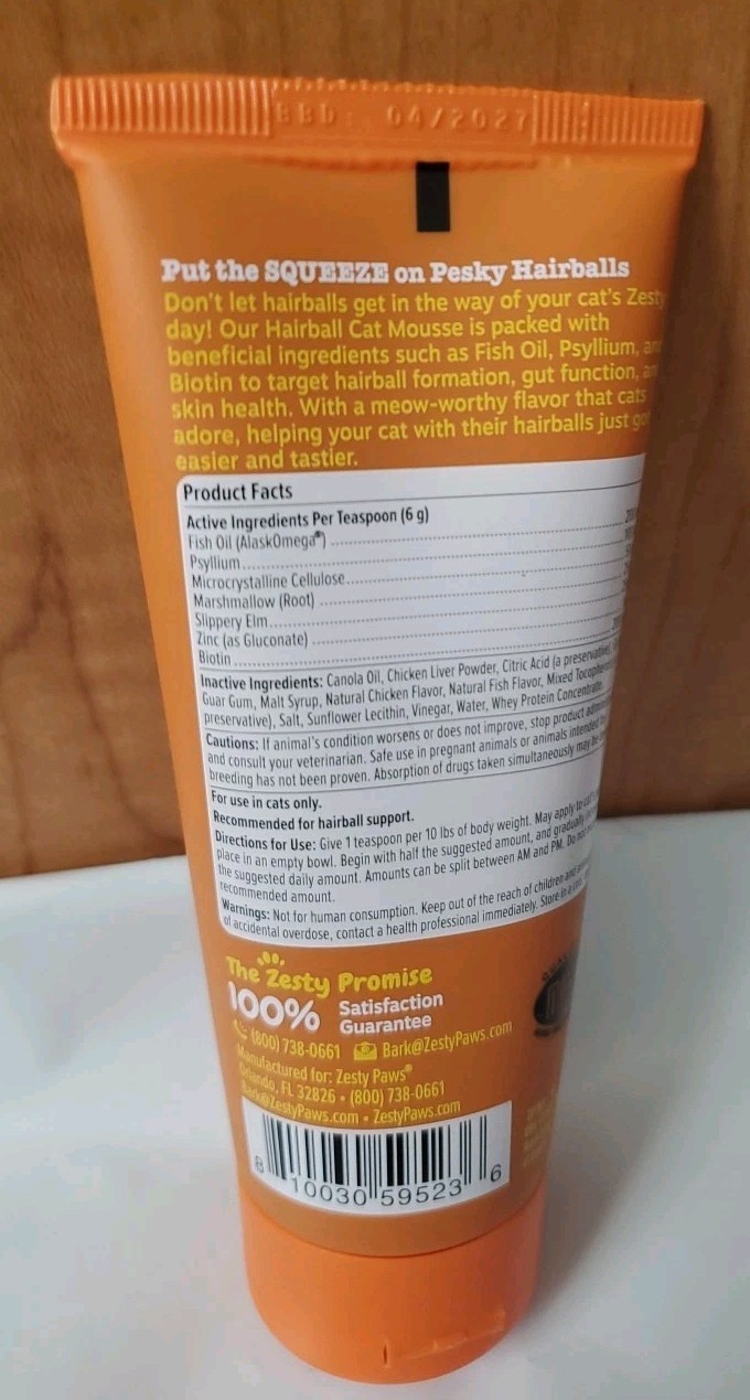 Zesty Paws Urinary Tract Cat Mousse Antioxidant 3 oz Chicken Flavor B.B 10/2026