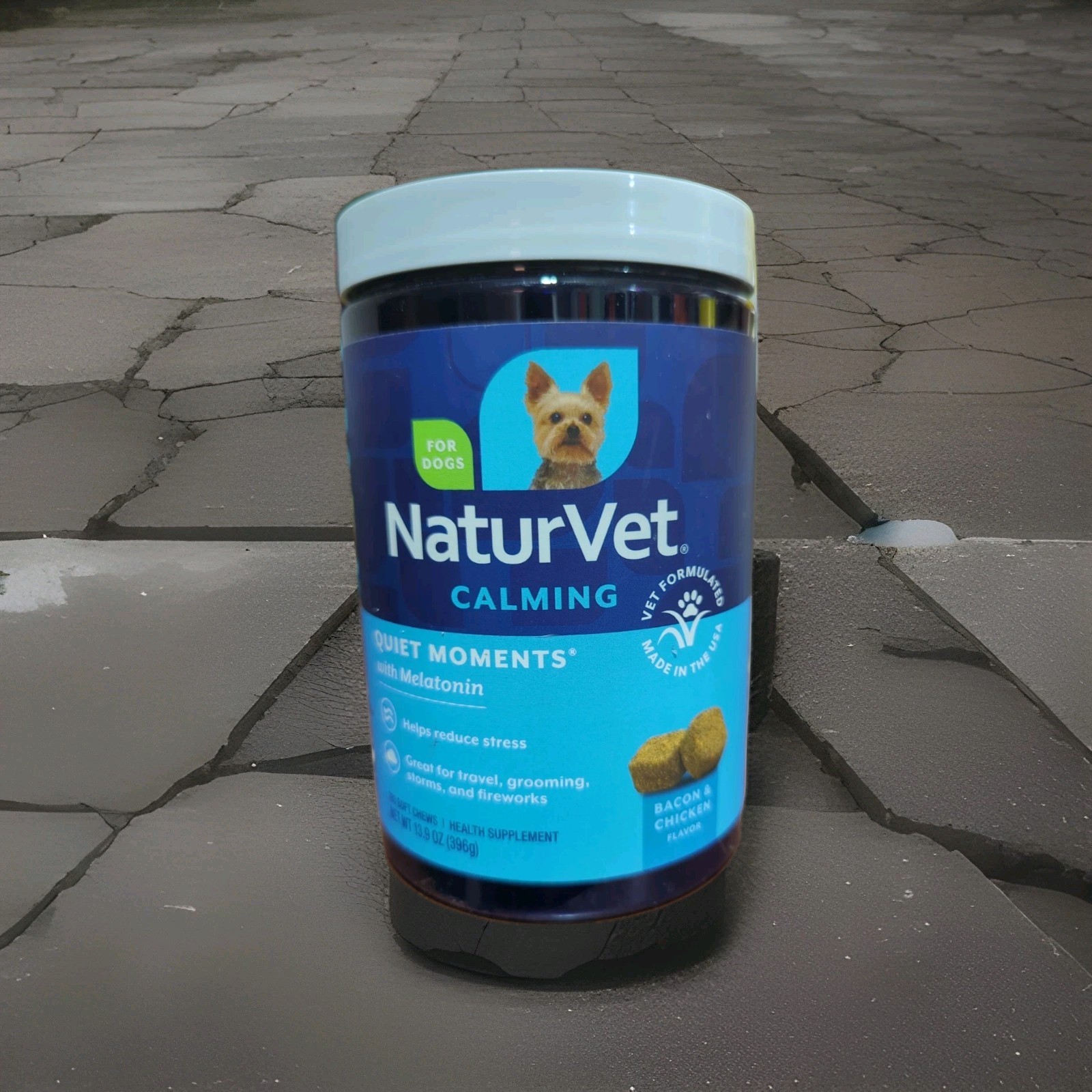 Naturvet Calming 180 Ct Bacon& Chicken Flavor BBB 10/2028